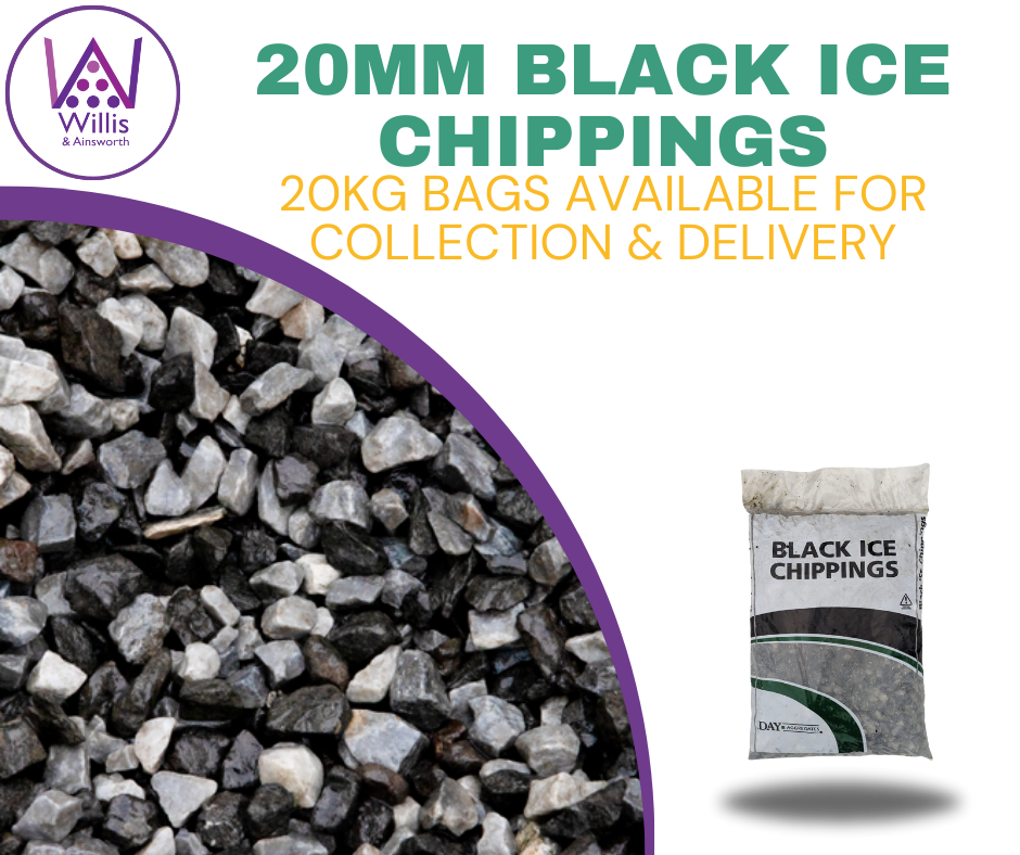 20kg Pre Pack 20mm Black Ice Chippings
