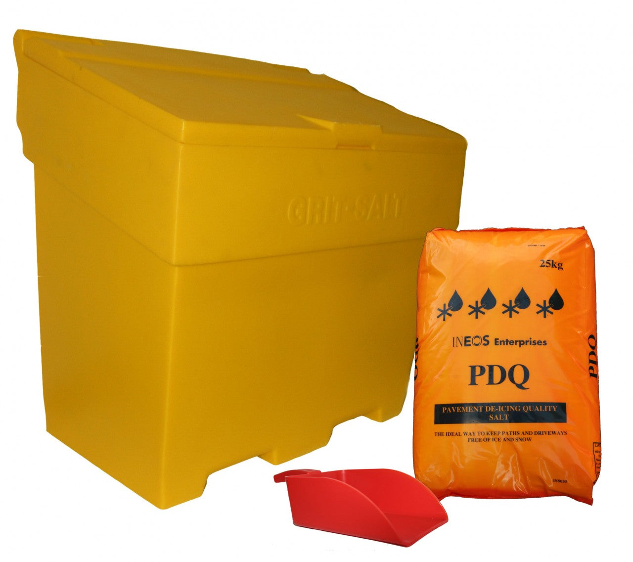 White De-Icing Salt, Grit Bin & Hand Scoop