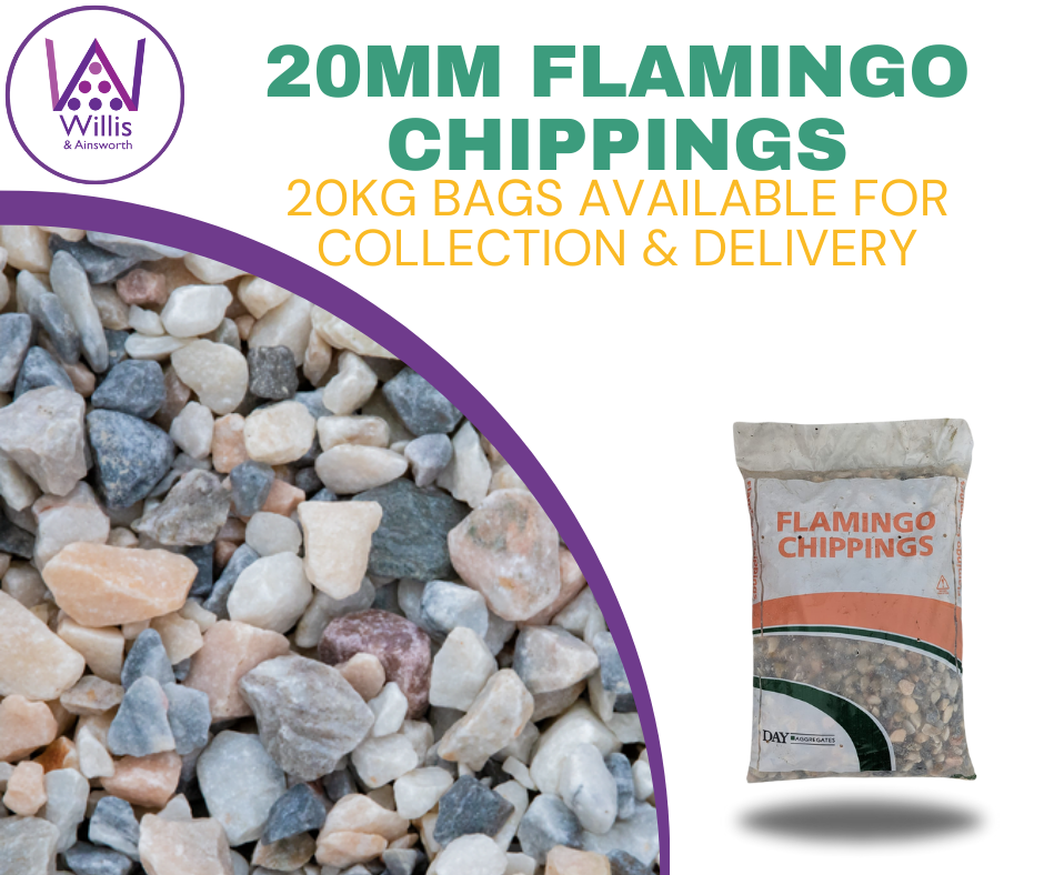 20kg 20mm Flamingo Chippings Pre Pack Bag