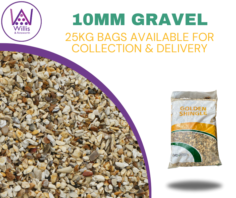 25KG 10mm Shingle (flint gravel) Pre Pack Bag