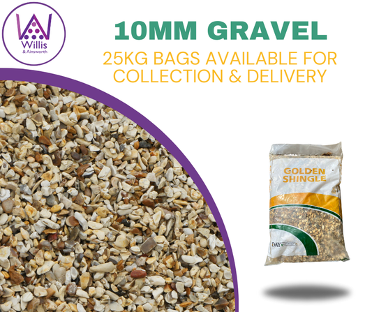 25KG 10mm Shingle (flint gravel) Pre Pack Bag
